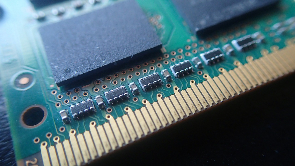 Een close-up van een RAM-module