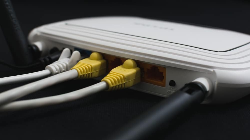 Close up van een aangesloten router
