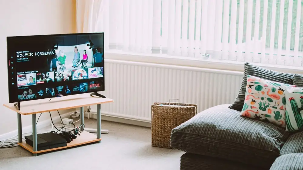 Een tv op het Netflic home menu