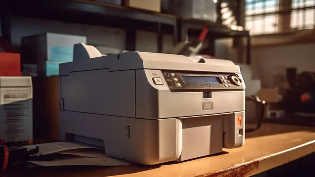Een laserprinter in een drukkerij