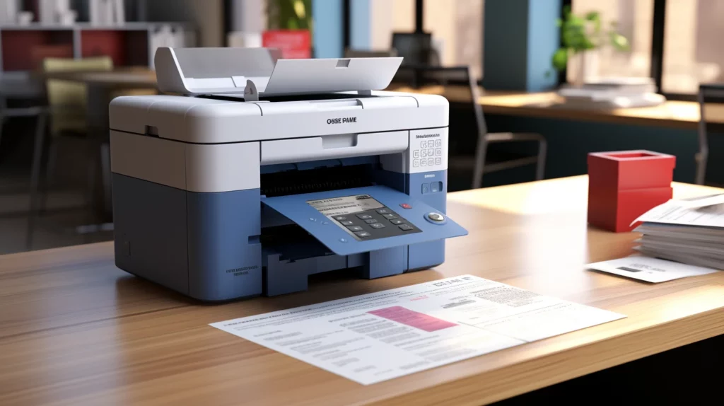 Printer die afdrukken maakt in een kantooromgeving