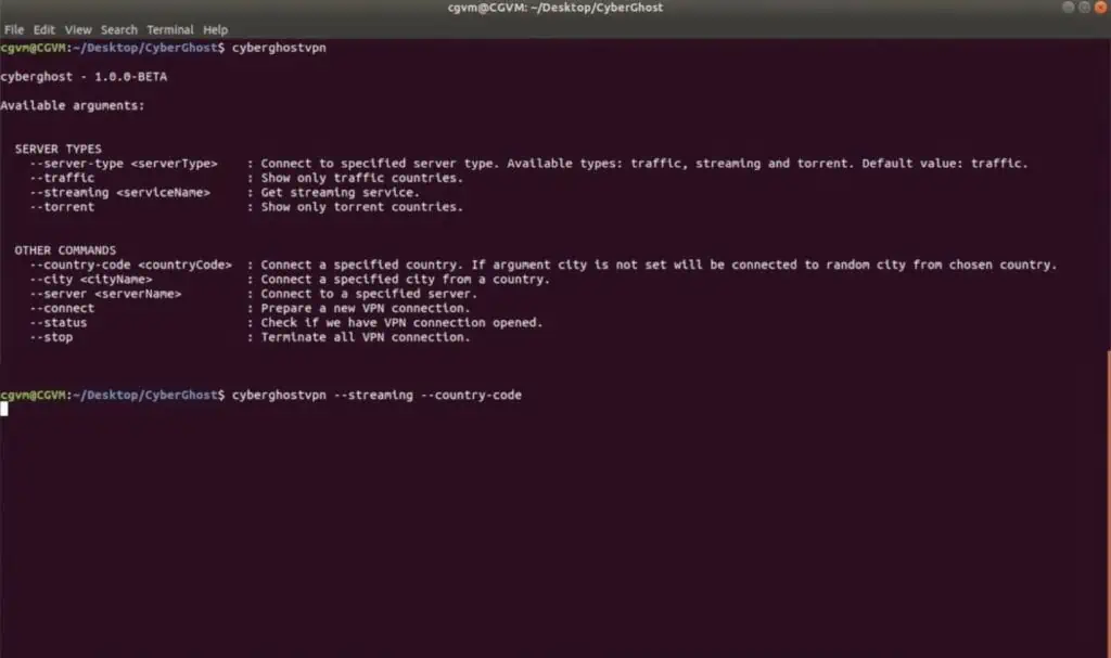 Linux command interface geopend