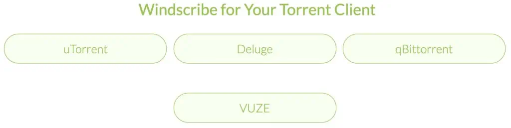 Torrent clients die Windscribe ondersteunt